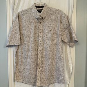 Wrangler Men's George Strait Collection Tan Paisley Western Shirt Large